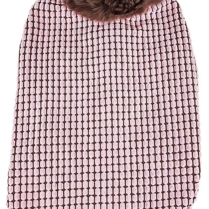 LUXE Beautifur Elegant Designer Boxed Pink and Brown Mink Fur Dog Coat