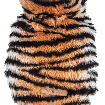 LUXE Tigerbone Glamourous Tiger Patterned Mink Fur Dog Coat