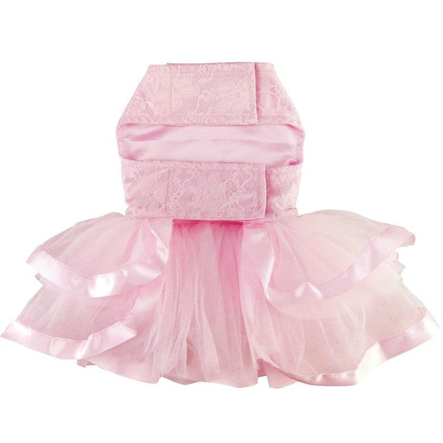 Pink Lace & Ruffles Dog Dress with Matching Leash