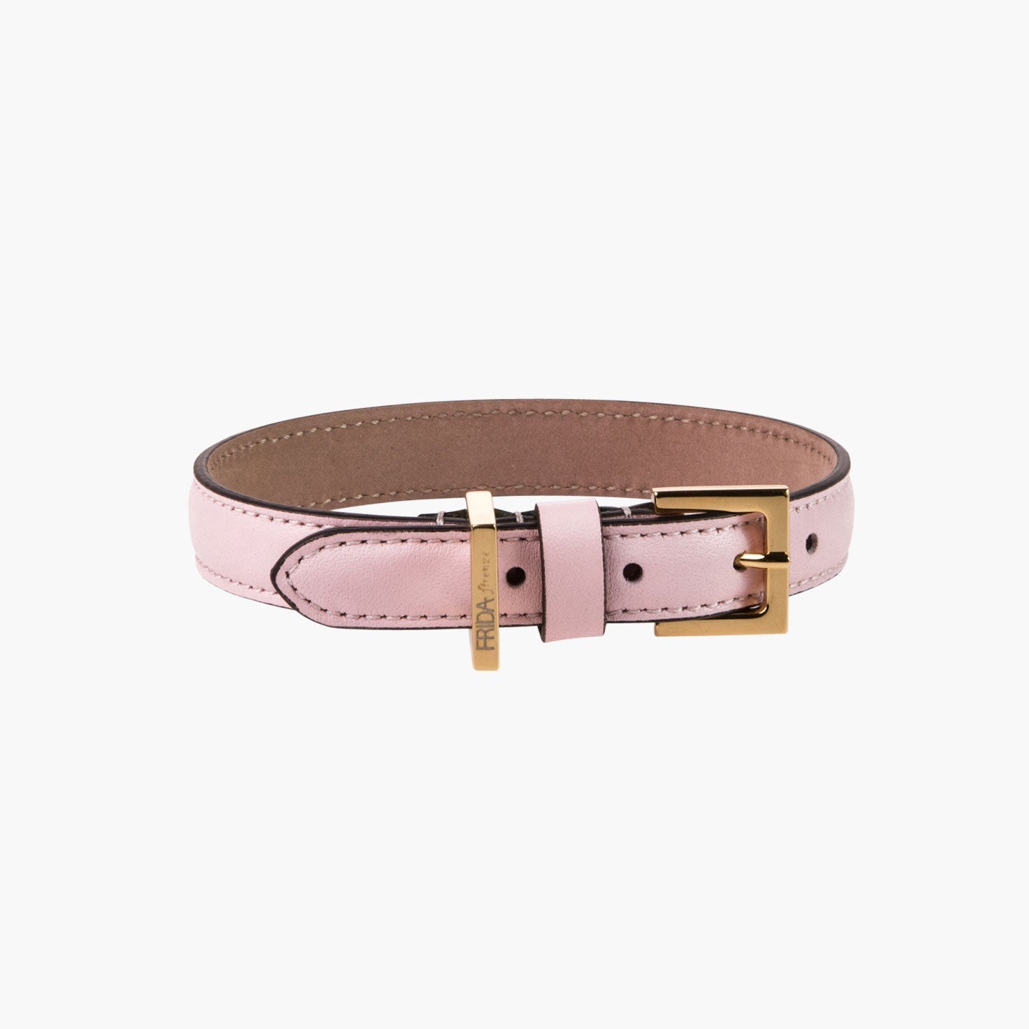 Classic Pink Leather Collar 35cm (13.77