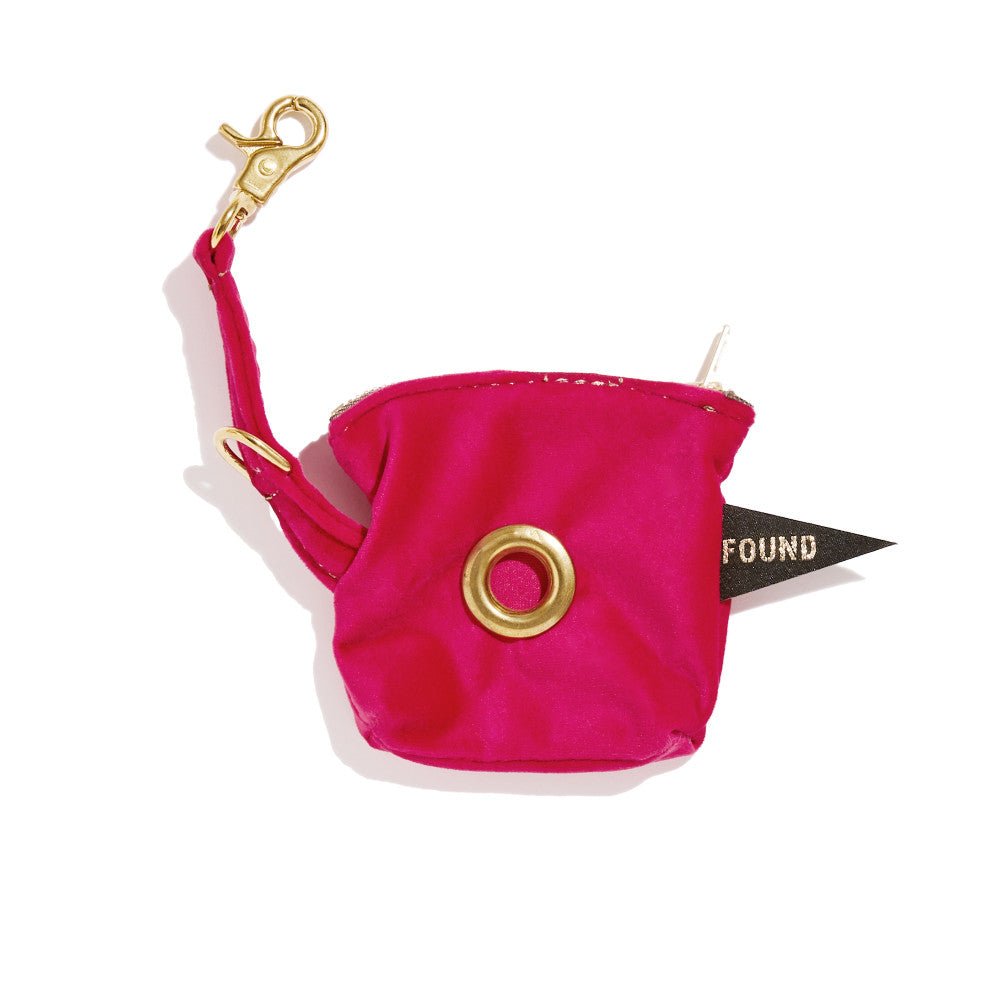 Pink Velvet Poop Bag Pouch