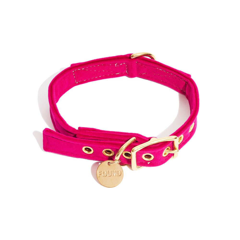 Pink Washable Velvet Cat & Dog Collar