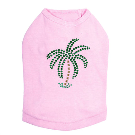 Palm Tree (Green Rhinestones - Small) - Dog Tank