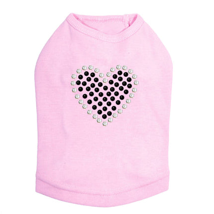 Black Rhinestone Heart - Dog Tank