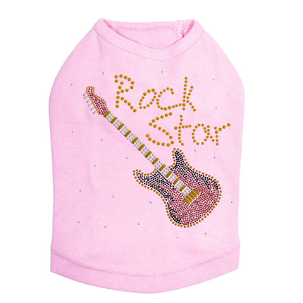 Rock Star with Red & Gold Guitar - Dog Tank