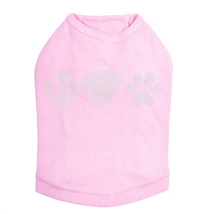 Peace, Love, Paw (Rhinestone) - Dog Tank