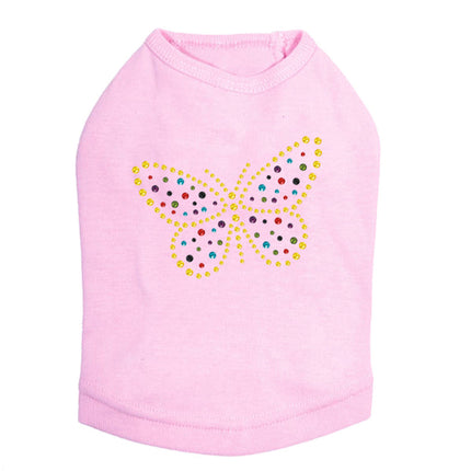 Yellow Dotted Butterfly - Dog Tank