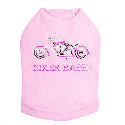 Biker Babe - Pink Motorcycle - Dog Tank