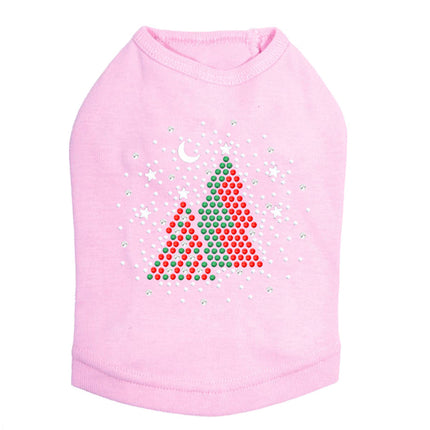 Red & Green Christmas Trees with Snowflakes - Dog Tank