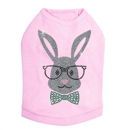 Bunny with Glasses and Bow Tie - Dog Tank