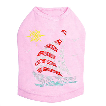 Sailboat (Rhinestone & Nailhead) - Dog Tank