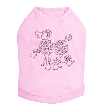 Poodle (Pink Rhinestuds) - Dog Tank