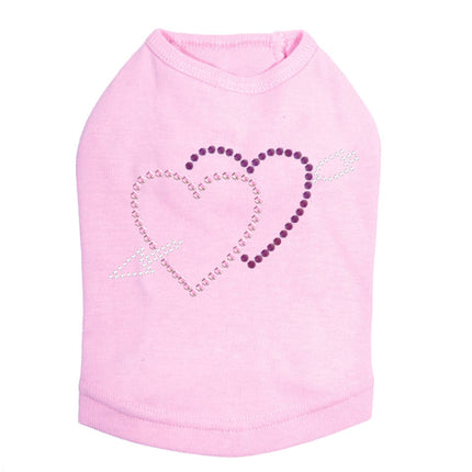 Pink & Purple Hearts with Arrow - Dog Tank