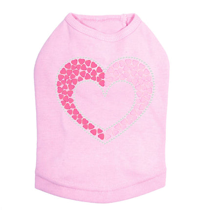 Pink & Light Pink Nailhead Hearts - Dog Tank