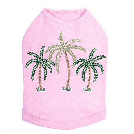 Palm Trees (Green Rhinestones) - Dog Tank