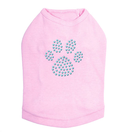 Paw (Blue Rhinestuds) - Dog Tank