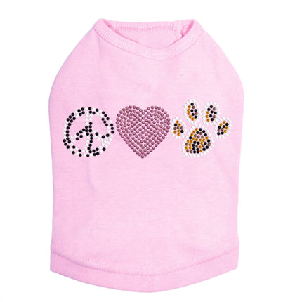 Peace, Love, Paw (Animal Print) - Dog Tank