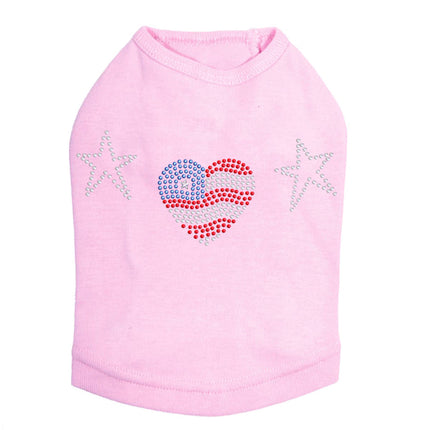 Patriotic Heart with Stars - Dog Tank