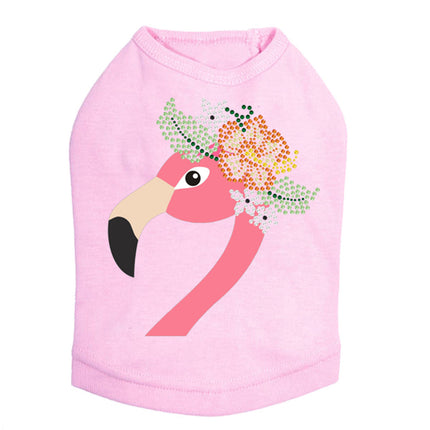 Flamingo with Flowers - Dog Tank