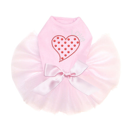 Small Love Polka Dot Heart - Dog Custom Tutu