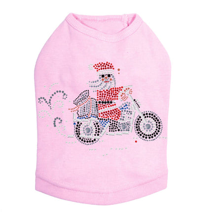 Santa on Motorcycle - Dog Tank