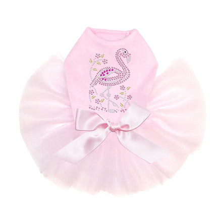 Pink Flamingo with Nailhead Flowers - Custom Tutu