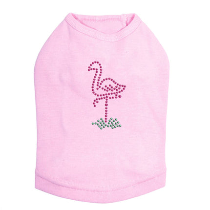 Pink Flamingo in Grass - Small - Dog Tank