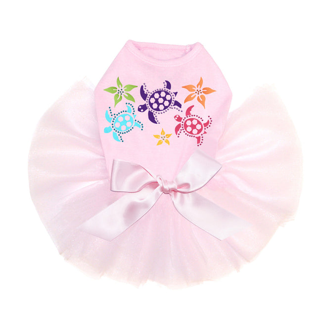 Satin Sea Turtles with Flowers - Custom Tutu