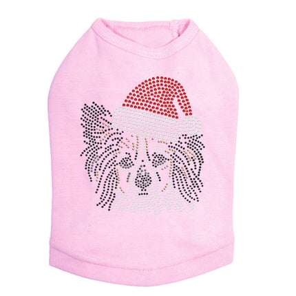 Papillon with Santa Hat - Dog Tank