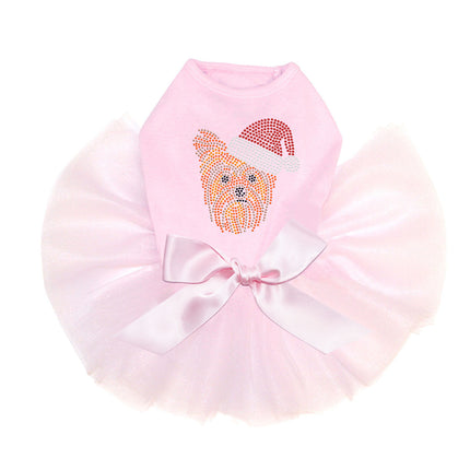 Yorkie Face 2 with Santa Hat - Custom Tutu