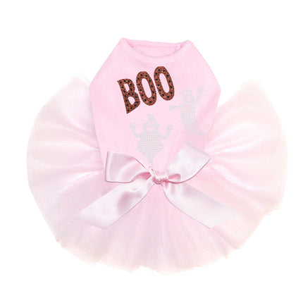 Orange Glitter Boo with Rhinestone Ghost - Custom Tutu