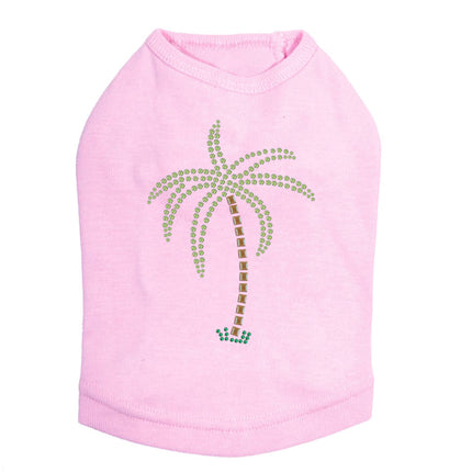 Palm Tree (Green Rhinestones) - Dog Tank