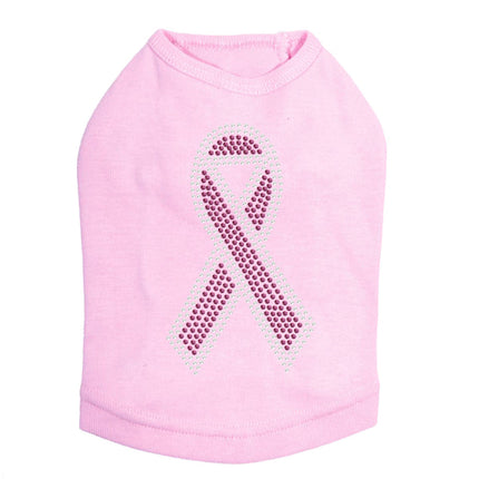 Ribbon (Pink with Clear Rhinestones) - Dog Tank