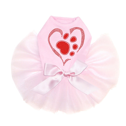 Red Paw Heart - Dog Custom Tutu