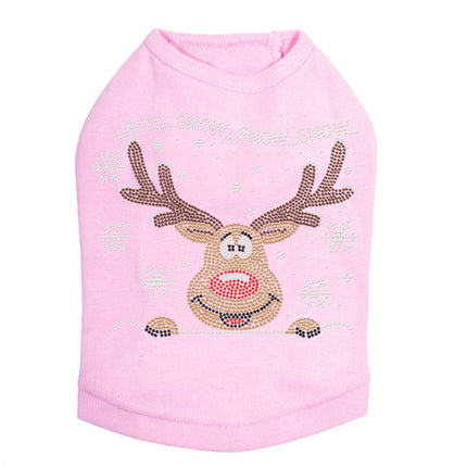 Let it Snow - Red Nose Reindeer - Dog Tank