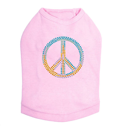 Peace Sign (Blue, Orange, Yellow, & Green) - Dog Tank