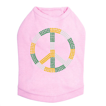 Peace Sign (Green, Gold, & Clear) - Dog Tank