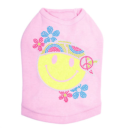 Happy Face Hippy - Dog Tank