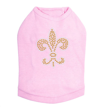 Fleur de Lis (Gold Rhinestuds) - Dog Tank