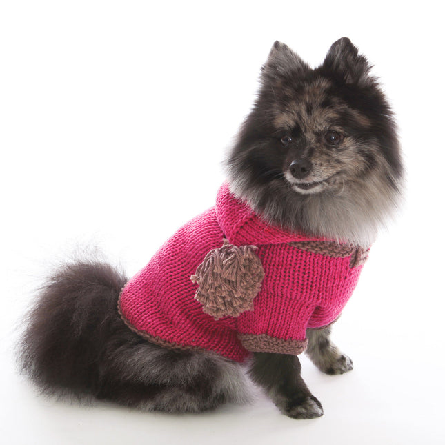 The Taylor - Pink Hand Knit Dog Hoodie