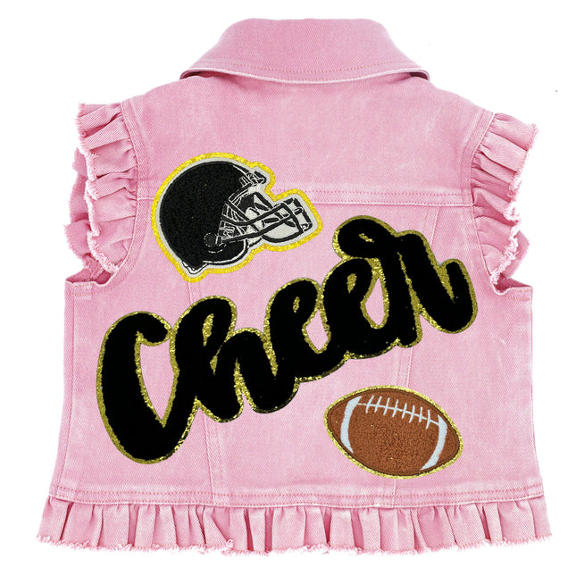 Cheer Football - Kids Denim Vest