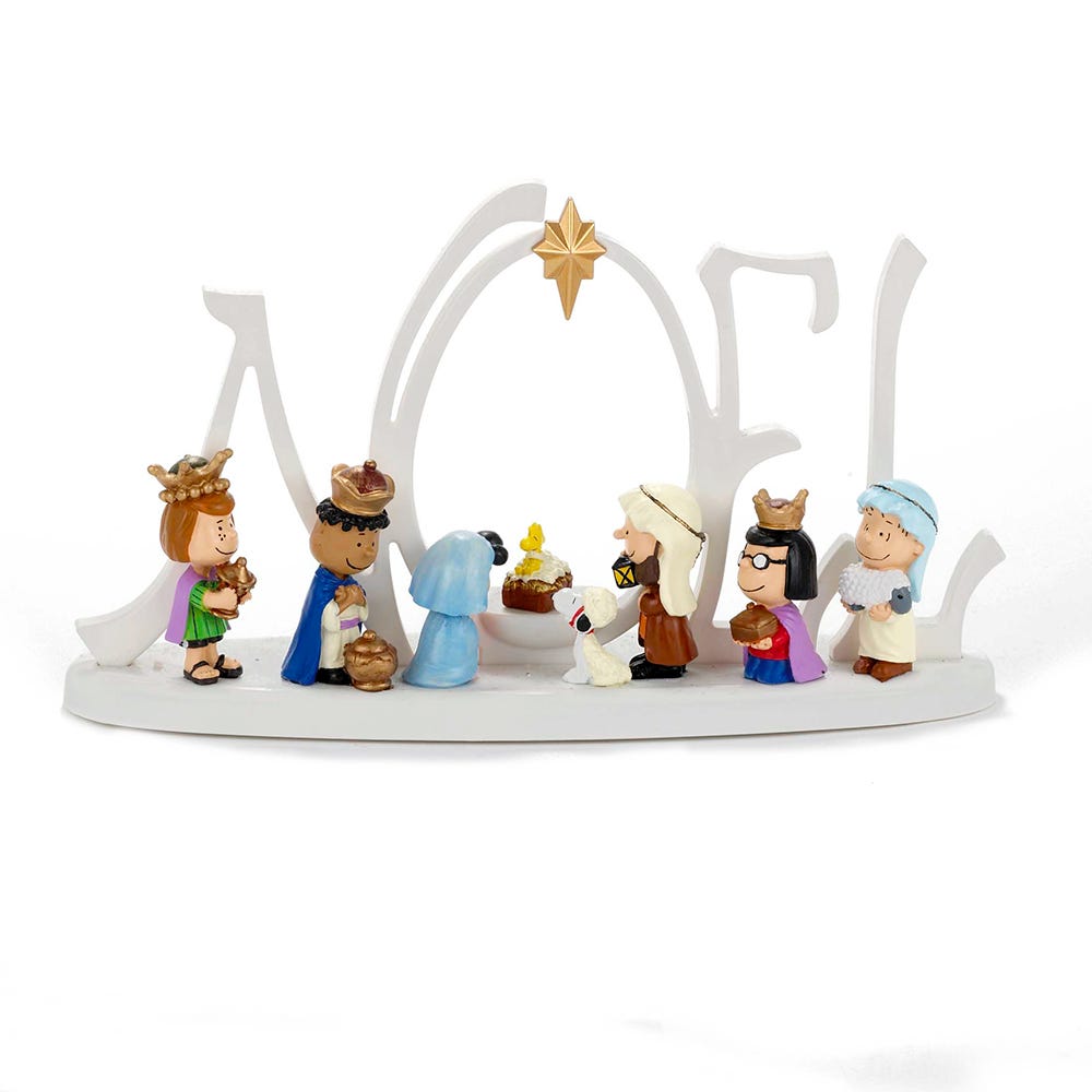 Kurt Adler 10-Inch Battery-Operated LED Peanuts Lighted Nativity Scene