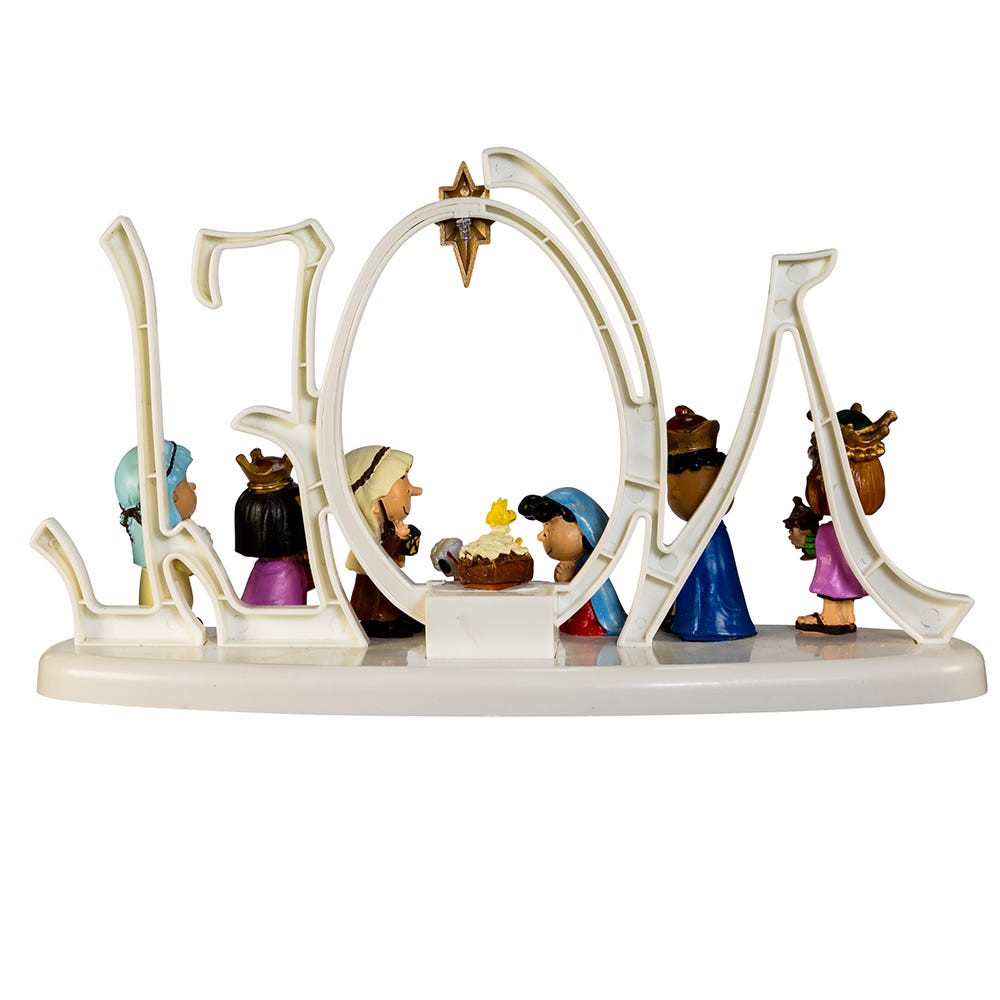 Kurt Adler 10-Inch Battery-Operated LED Peanuts Lighted Nativity Scene