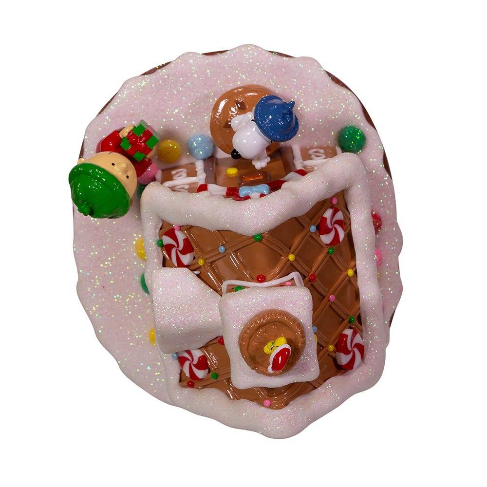 Kurt Adler Battery-Operated Peanuts LED Gingerbread House Table Piece