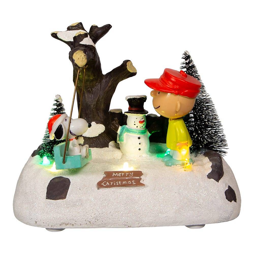 Kurt Adler 6.75-Inch Battery-Operated Snoopy on Swing Lit Musical Table Piece