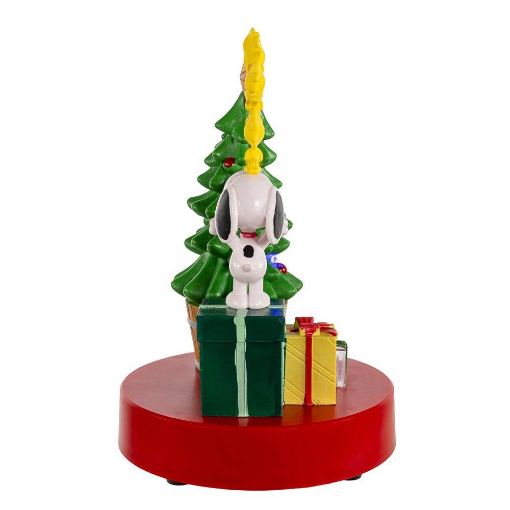 Kurt Adler Peanuts 7.7-Inch Battery-Operated Snoopy and Woodstock Light Up and Musical Tree Tablepiece