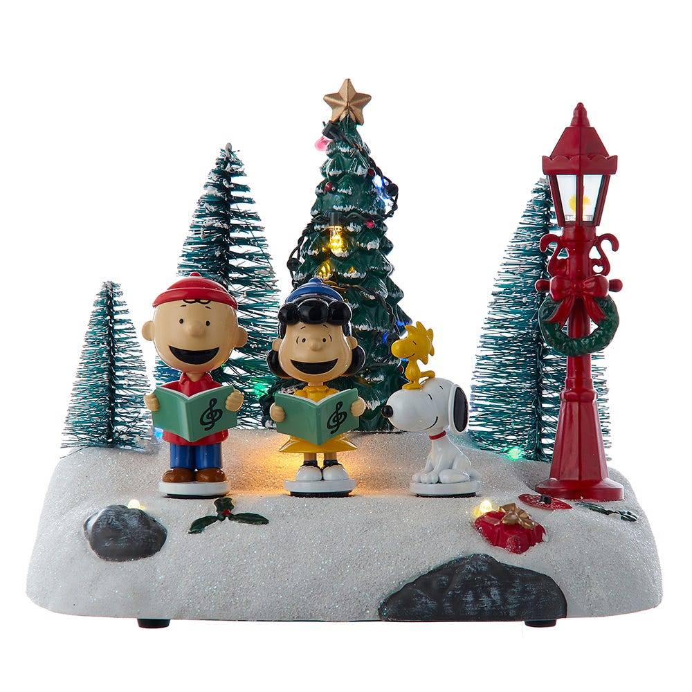 Kurt Adler 6-Inch Peanuts Battery-Operated Lighted Musical Carolers Table Piece