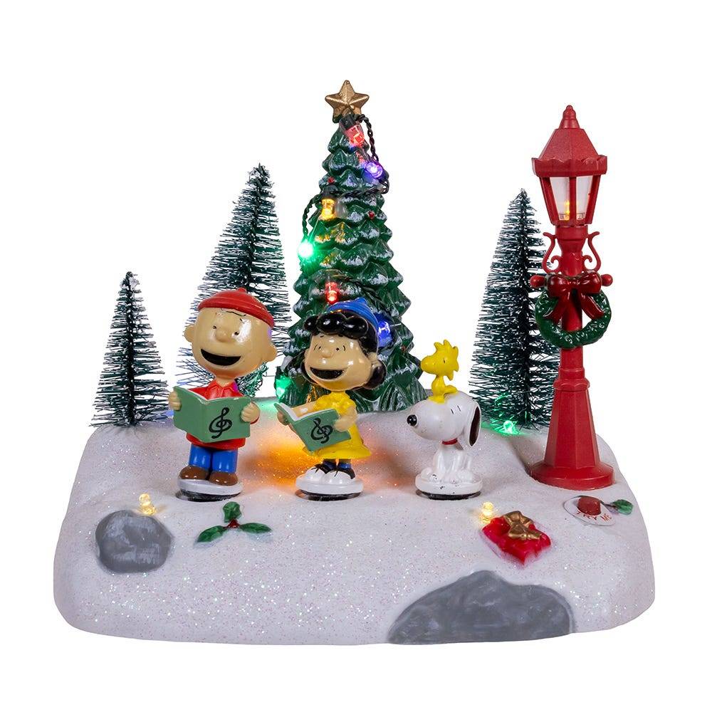 Kurt Adler 6-Inch Peanuts Battery-Operated Lighted Musical Carolers Table Piece