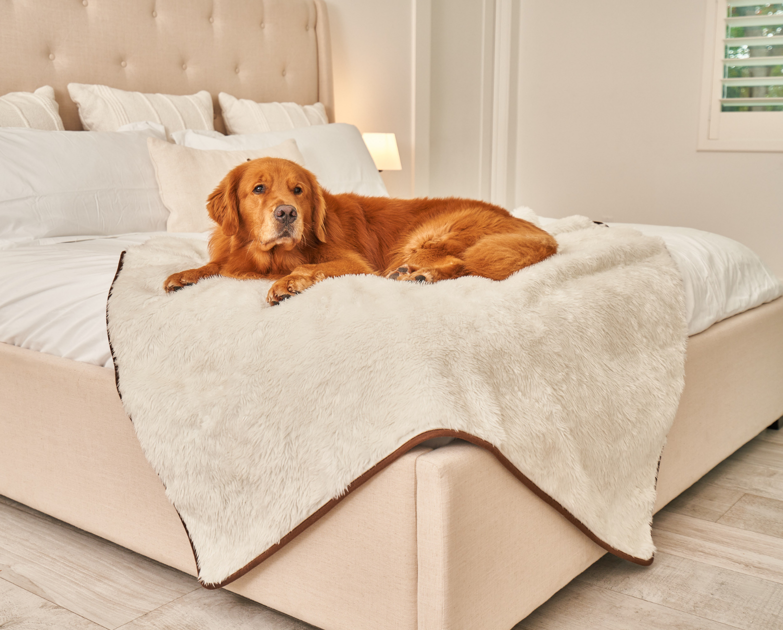 PupProtector™ Short Fur Waterproof Throw Blanket - Polar White