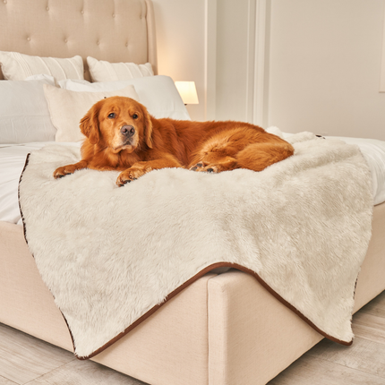 PupProtector™ Short Fur Waterproof Throw Blanket - Polar White